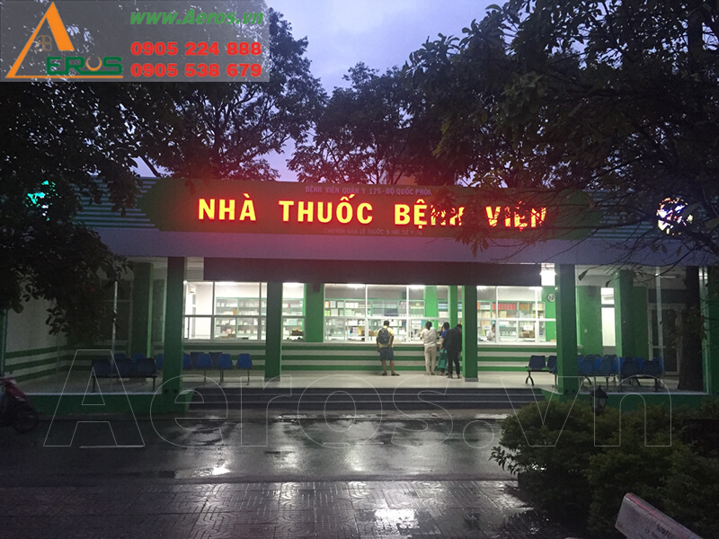 Thi công bảng hiệu nhà thuốc bệnh viện quân y 175 ở 73 Nguyễn Kiệm, quận Gò Vấp, TPHCM