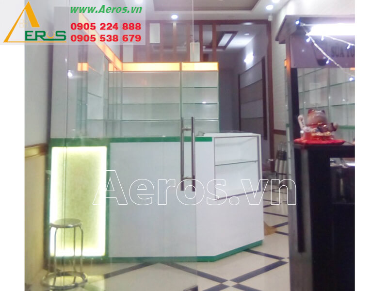 Hình ảnh thi công nội thất nhà thuốc tây anh Hiếu, quận Tân Phú, TPHCM
