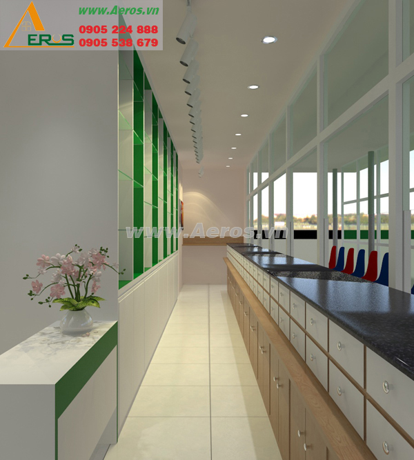 Hình ảnh Aeros thiết kế nội thất nhà thuốc tây anh Bình ở Cà Mau