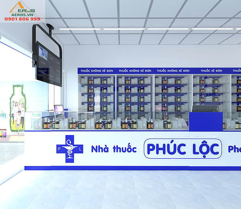 Thiết kế thi công nội thất nhà thuốc Phúc Lộc, Tân Phú