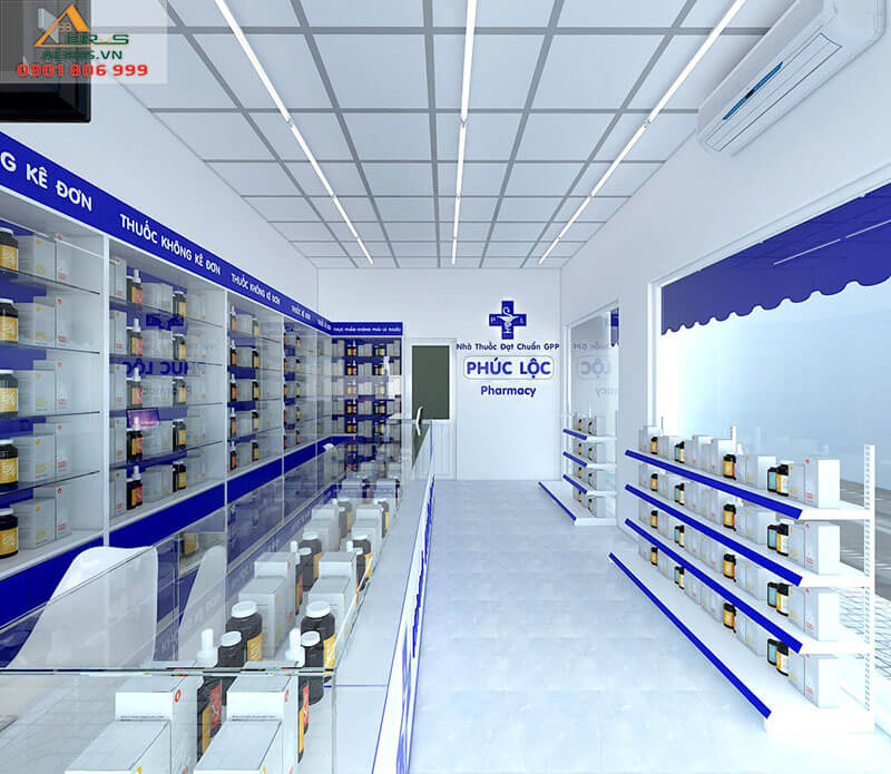 Thiết kế thi công nội thất nhà thuốc Phúc Lộc, Tân Phú
