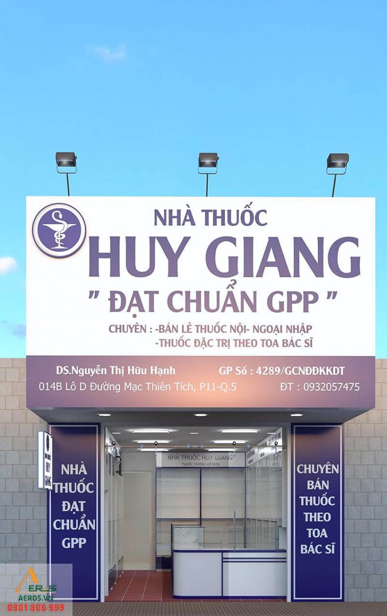 Thiết kế nội thất nhà thuốc tây Huy Giang, quận 5