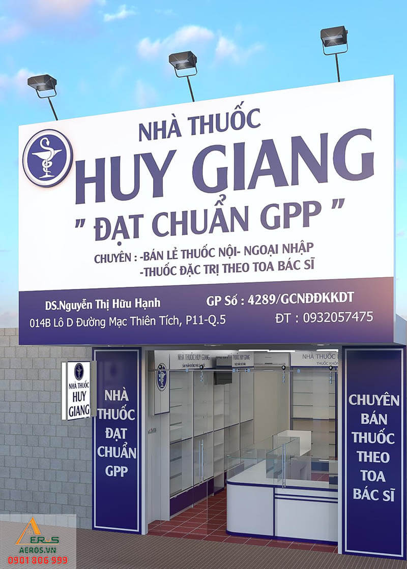 Thiết kế nội thất nhà thuốc tây Huy Giang, quận 5