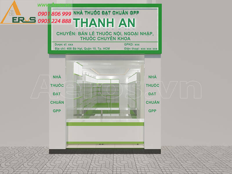 Hình ảnh thiết kế bảng hiệu nhà thuốc tây GPP Thanh An tại quận 10, TPHCM