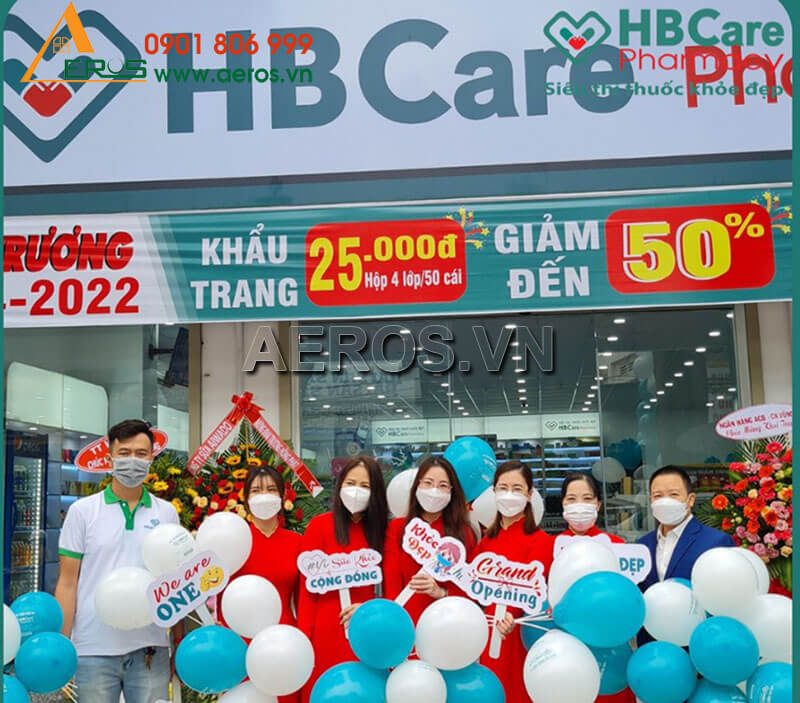  thi công bảng hiệu nhà thuốc HB CARE chi nhánh Hoàng Hoa Thám, TP Vũng Tàu