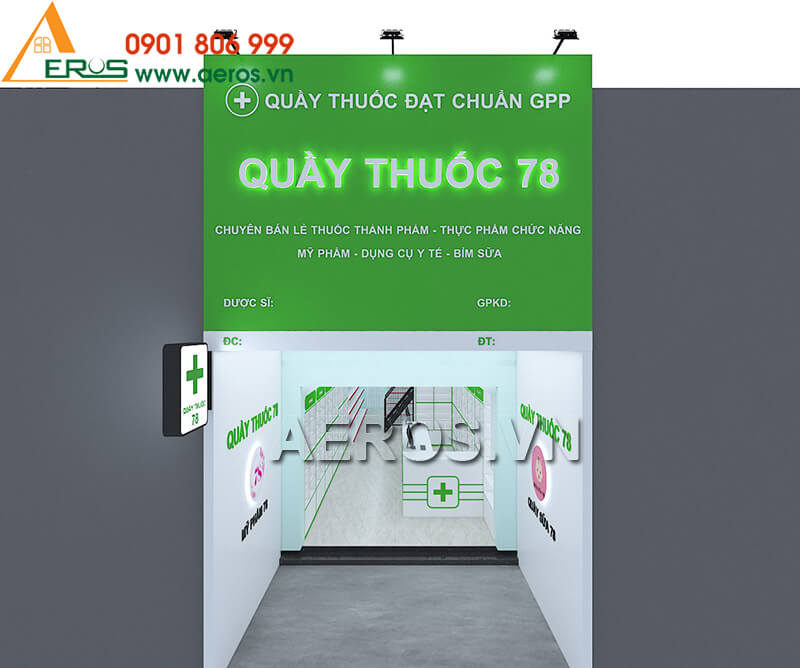 Hình ảnh thiết kế bảng hiệu nhà thuốc anh Đạo tại Chơn Thành, Bình Phước