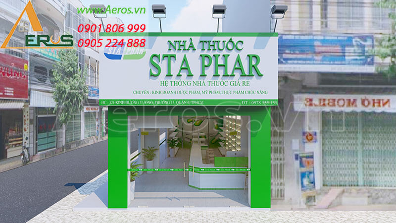 Thiết kế nhà thuốc Sta Phar ở quận Bình Tân