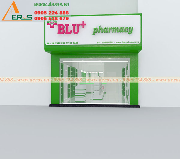Hình ảnh thiết kế thi công nhà thuốc Blue tại TP. Đà Nẵng