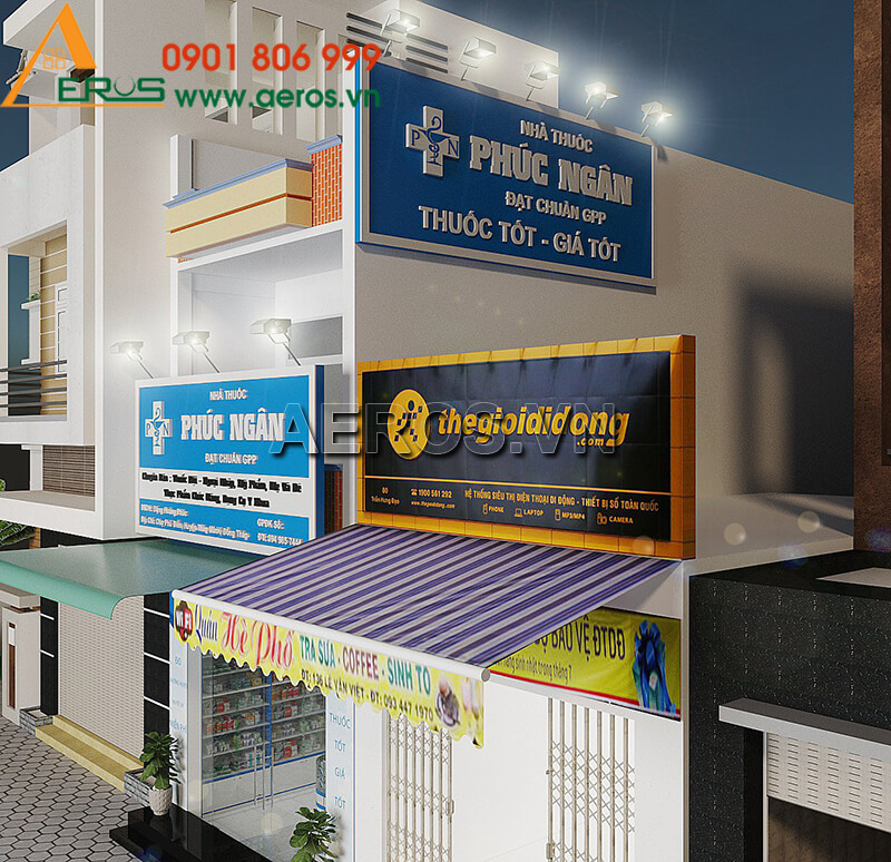 Thiết kế thi công bảng hiệu nhà thuốc tây GPP Phúc Ngân tại Tháp Mười, Đồng Tháp