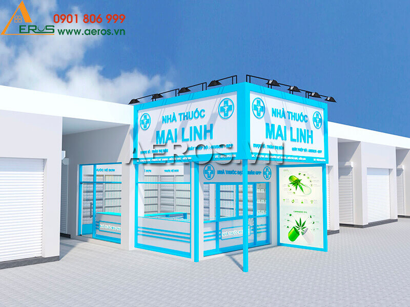 Hình ảnh thiết kế bảng hiệu nhà thuốc Mai Linh tại Bến Tre