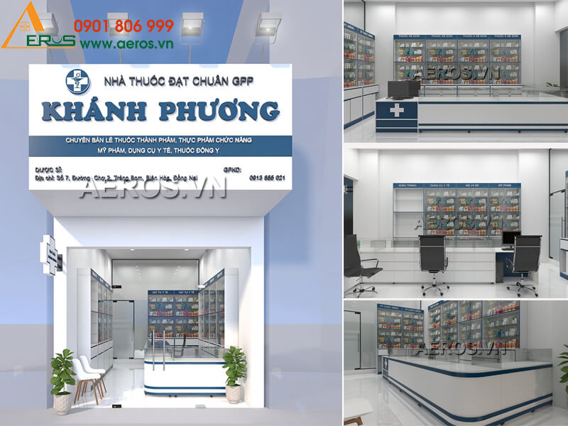 Hình ảnh thiết kế thi công nhà thuốc Khánh Phương tại Biên Hòa, Đồng Nai