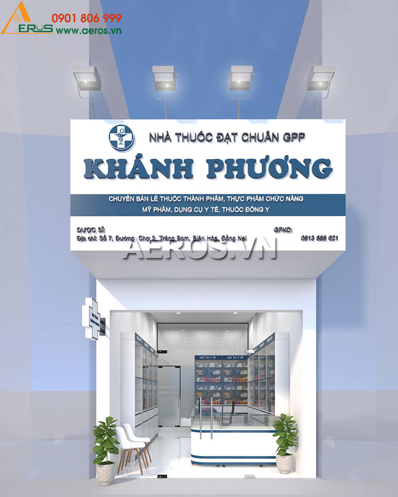 Hình ảnh thiết kế thi công nhà thuốc Khánh Phương tại Biên Hòa, Đồng Nai