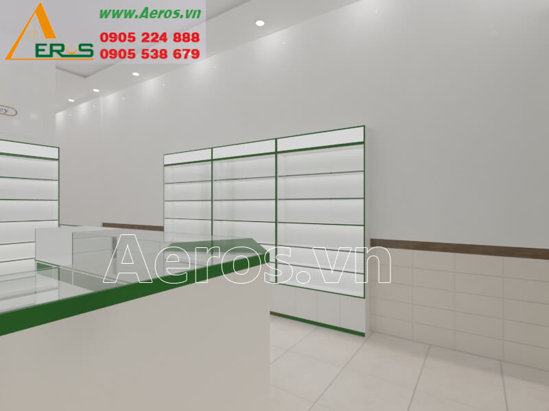 Hình ảnh thiết kế nội thất nhà thuốc tây Thiên Anh ở tại quận Tân Phú, TPHCM