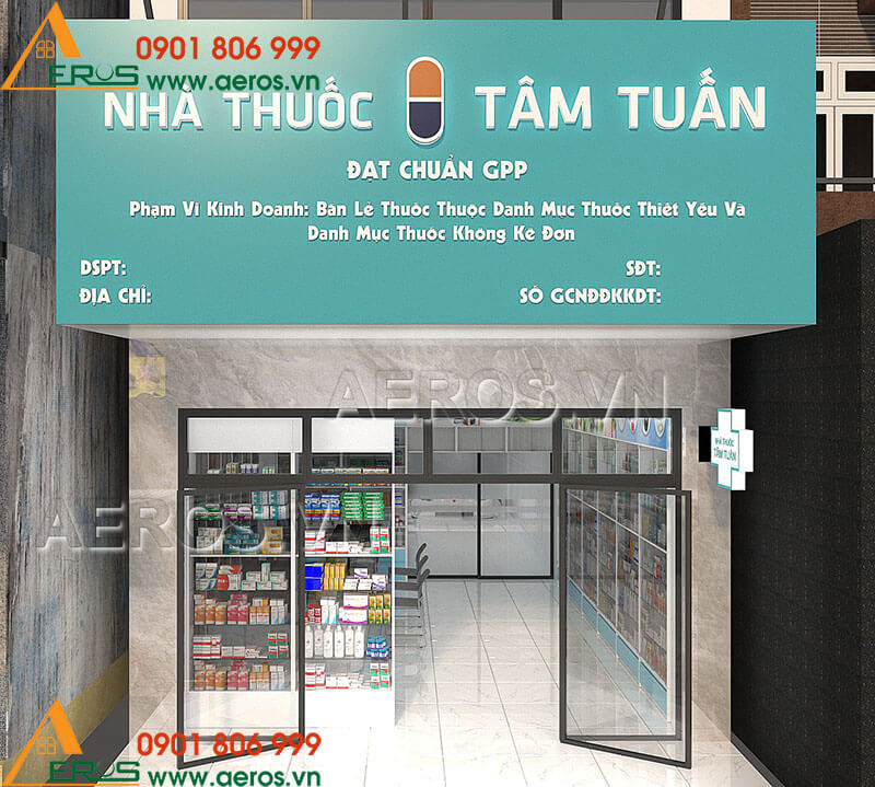 Thiết kế nhà thuốc tây chuẩn GPP Tâm Tuấn tại Nhơn Trạch Đồng Nai